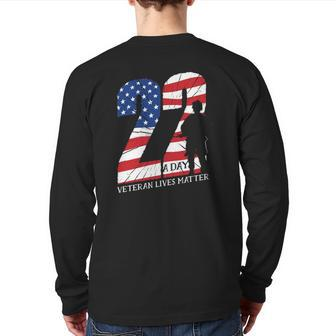 Memorial 22 A Day Veteran Lives Matter Back Print Long Sleeve T-shirt | Mazezy