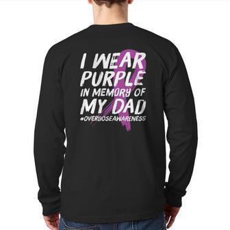 Memory Of Dad Wear Purple Overdose Awareness Back Print Long Sleeve T-shirt | Mazezy