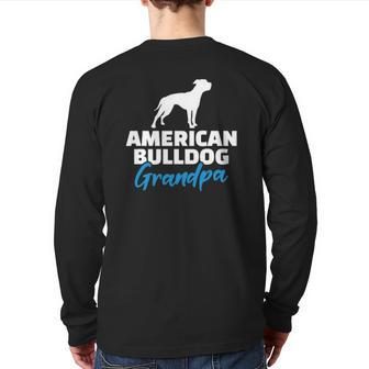 Mens American Bulldog Grandpa Back Print Long Sleeve T-shirt | Mazezy