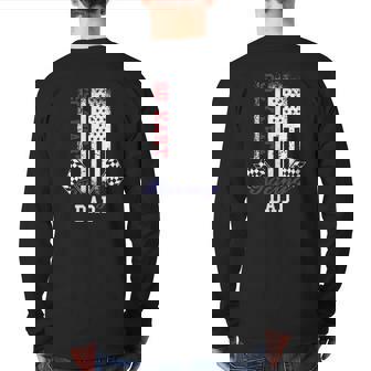 Mens American Flag Go Kart Racing Race Dad Flag Back Print Long Sleeve T-shirt | Mazezy