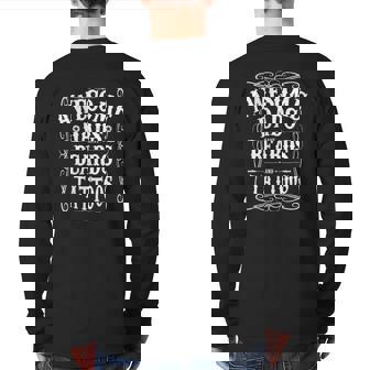 Mens Awesome Dads Have Beards And Tattoos Back Print Long Sleeve T-shirt | Mazezy