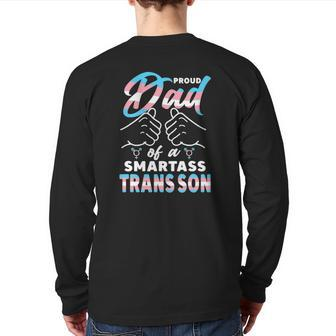 Mens Awesome Proud Trans Dad Pride Lgbt Awareness Father's Day Back Print Long Sleeve T-shirt | Mazezy