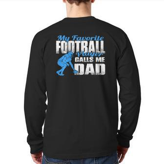 Mens B My Favorite Football Player Calls Me Dad Football Dad Back Print Long Sleeve T-shirt | Mazezy