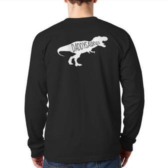 Mens Baby Announcement For Dad Daddysaurus Back Print Long Sleeve T-shirt | Mazezy