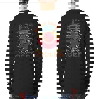 Mens Banjo Dad Like A Regular Dad But Cooler Bluegrass Musician Back Print Long Sleeve T-shirt | Mazezy