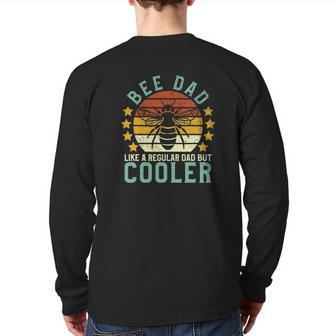 Mens Bee Dad Honey Beekeeper Beekeeping Father's Day Back Print Long Sleeve T-shirt | Mazezy