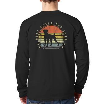 Mens Best Boxer Dad Ever Daddy Dog Lover Owner Back Print Long Sleeve T-shirt | Mazezy