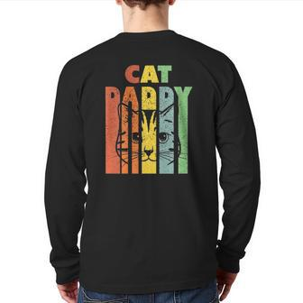 Mens Best Cat Daddy Kitten Daddy The Catfather Cat Daddy Back Print Long Sleeve T-shirt | Mazezy