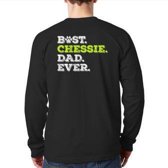 Mens Best Chessie Dad Ever Chesapeake Bay Retriever Dog Lover Back Print Long Sleeve T-shirt | Mazezy