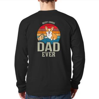 Mens Best Corgi Dad Ever Daddy Dog Lover Owner Back Print Long Sleeve T-shirt | Mazezy