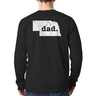 Mens Best Dad Nebraska For Dad Back Print Long Sleeve T-shirt | Mazezy CA