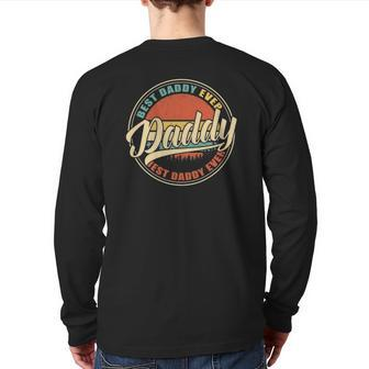 Mens Best Daddy Ever Vintage Retro Dad Papa Back Print Long Sleeve T-shirt | Mazezy
