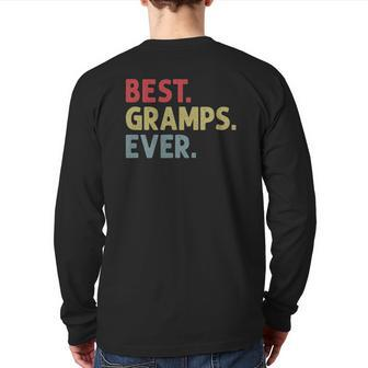 Mens Best Gramps Ever For Grandpa Grandfather From Grandkids Back Print Long Sleeve T-shirt | Mazezy