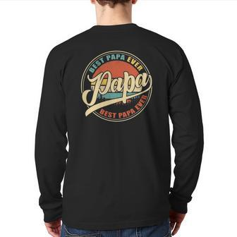 Mens Best Papa Ever Dad Father's Day Back Print Long Sleeve T-shirt | Mazezy