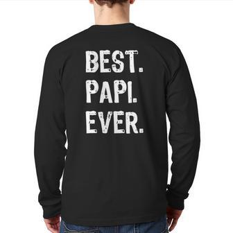 Mens Best Papi Ever Father's Day Back Print Long Sleeve T-shirt | Mazezy