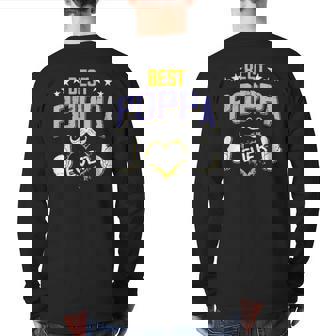 Mens Best Poppa Ever Personalized Grandpa Back Print Long Sleeve T-shirt | Mazezy