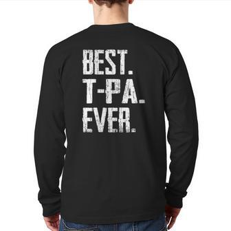 Mens Best T Pa Ever Grandpa Tee Back Print Long Sleeve T-shirt | Mazezy