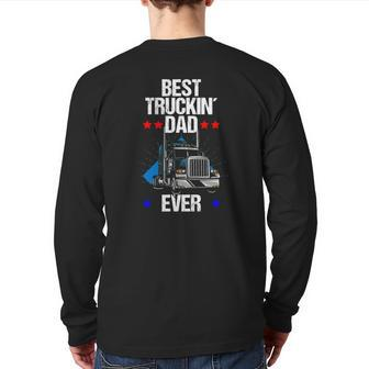 Mens Best Truckin' Dad Ever Back Print Long Sleeve T-shirt | Mazezy