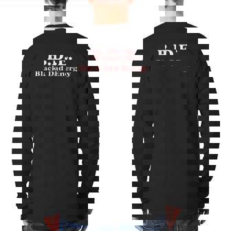 Mens Black Dad Energy Bde Back Print Long Sleeve T-shirt | Mazezy