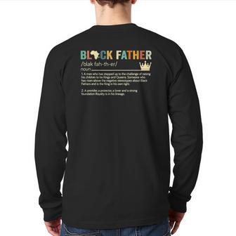 Mens Black Father Classic Black Lives Matter Father's Day Back Print Long Sleeve T-shirt | Mazezy