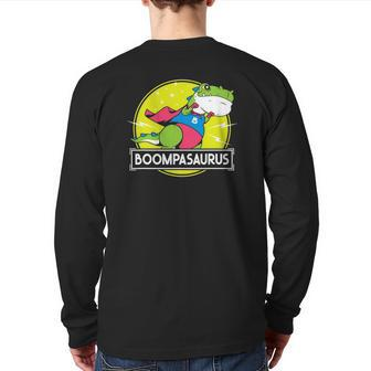 Mens Boompasaurus Boompa s From Grandchildren Fathers Day Back Print Long Sleeve T-shirt | Mazezy