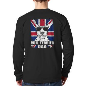 Mens Bull Terrier Dad Cool Uk Flag Vintage Retro Back Print Long Sleeve T-shirt | Mazezy UK
