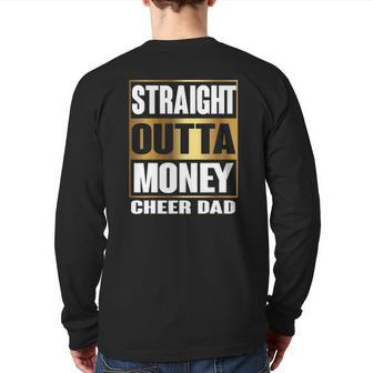 Mens Cheer Dad Straight Outta Money Cheerleader Back Print Long Sleeve T-shirt | Mazezy