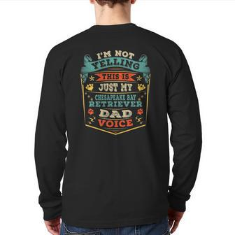 Mens My Chesapeake Bay Retriever Dog Dad Daddy Papa Father's Day Back Print Long Sleeve T-shirt | Mazezy