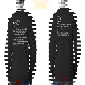 Mens Christian Dad Definition Father's Day Back Print Long Sleeve T-shirt | Mazezy