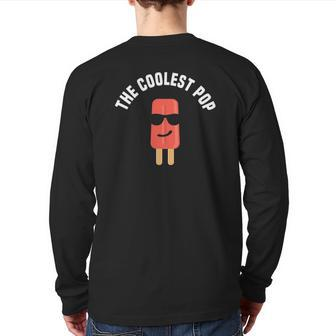 Mens The Coolest Pop Dad Fathers Day Back Print Long Sleeve T-shirt | Mazezy