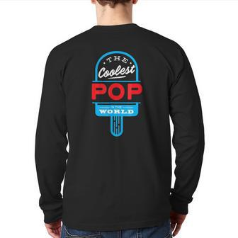 Mens The Coolest Pop Popsicle Father Summer Back Print Long Sleeve T-shirt | Mazezy