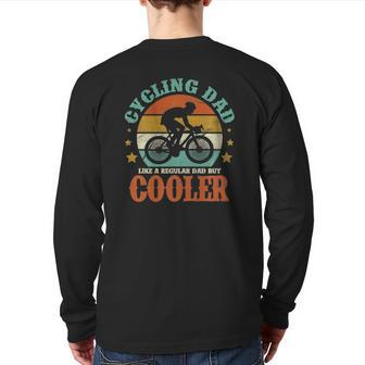 Mens Cycling Dad Like A Regular Dad But Cooler Fathers Day Retro Back Print Long Sleeve T-shirt | Mazezy