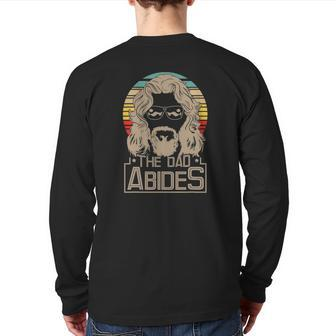 Mens The Dad Abides Retro Father's Day Back Print Long Sleeve T-shirt | Mazezy