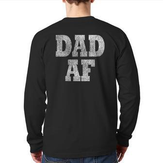 Mens Dad Af Father's Day Vintage Back Print Long Sleeve T-shirt | Mazezy