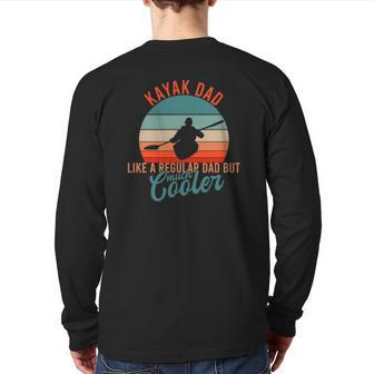 Mens Dad Father Father's Day Sport Kayak Back Print Long Sleeve T-shirt | Mazezy