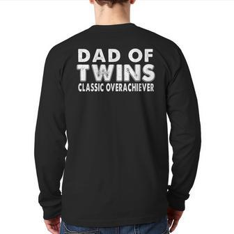 Mens Dad Fathers Day Of Twins Classic Overachiever Back Print Long Sleeve T-shirt | Mazezy CA