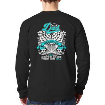 Mens Dad Forever My Angel Your Wings Were Ready Back Print Long Sleeve T-shirt | Mazezy