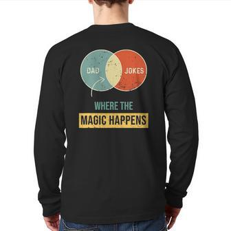 Mens Dad Jokes Where The Magic Happens Back Print Long Sleeve T-shirt | Mazezy