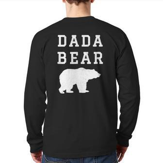 Mens Dada Bear Light Vintage Distress Bear For Dads Back Print Long Sleeve T-shirt | Mazezy