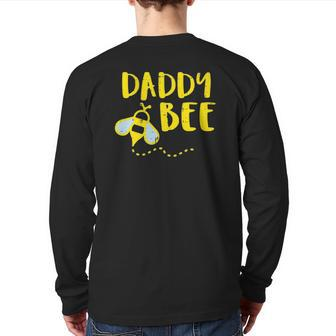 Mens Daddy Bee Family Matching Beekeeping Dad Papa Men Back Print Long Sleeve T-shirt | Mazezy
