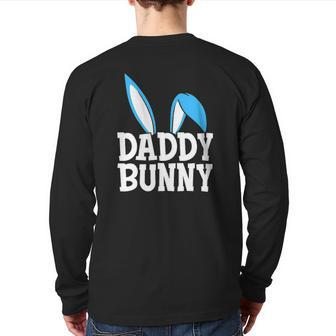Mens Daddy Bunny Cute Easter Costume Dad Family Matching Back Print Long Sleeve T-shirt | Mazezy
