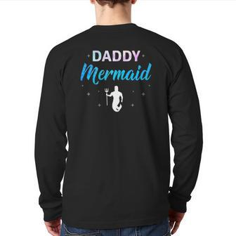Mens Daddy Mermaid For Dad Back Print Long Sleeve T-shirt | Mazezy