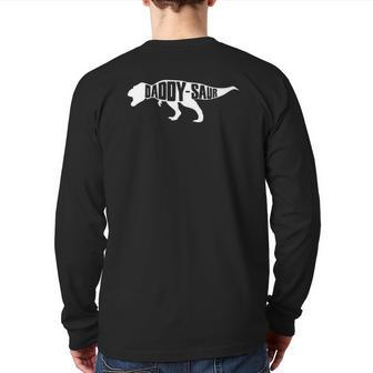 Mens Daddy Saur Father's Day Back Print Long Sleeve T-shirt | Mazezy