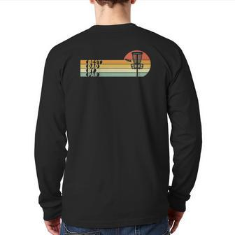 Mens Disc Golf Best Dad By Par Father's Day Disc Golf Back Print Long Sleeve T-shirt | Mazezy