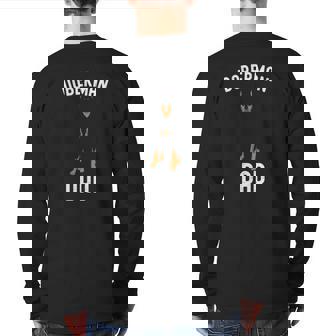 Mens Doberman Dad Father's Day Men Doberman Lover Owner Dog Back Print Long Sleeve T-shirt | Mazezy