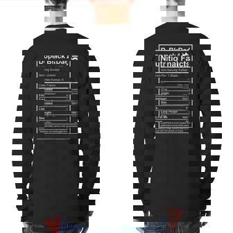 Mens Dope Black Dad Nutrition Facts Father’S Day Back Print Long Sleeve T-shirt | Mazezy