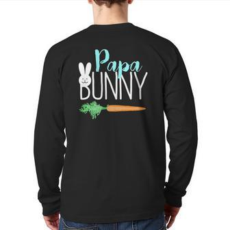 Mens Easter Papa Bunny Family Couples Back Print Long Sleeve T-shirt | Mazezy