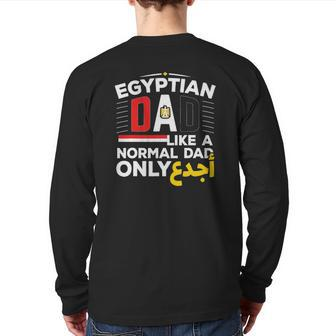 Mens Egyptian Dad Dad Arabic Writing Egypt Pride Flag Back Print Long Sleeve T-shirt | Mazezy UK
