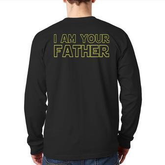 Mens I Am Your Father T Shirt Father's Day For Star Dad Back Print Long Sleeve T-shirt | Mazezy