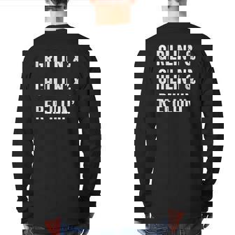 Mens Father's Day Dad's Cool Tee Grillin&Chillin&Refillin Back Print Long Sleeve T-shirt | Mazezy